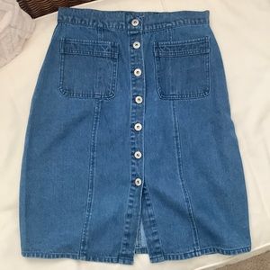 BB Dakota denim button down skirt